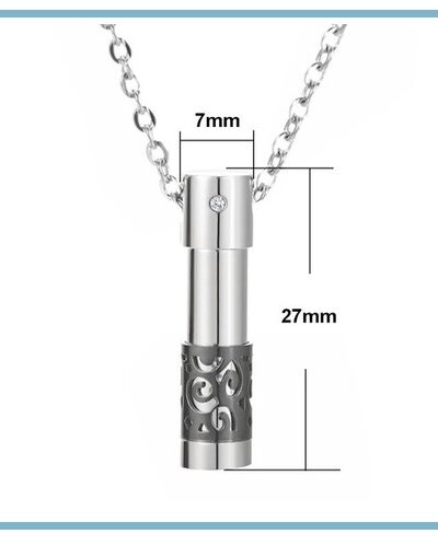 Ketting - Ashanger / Assieraad - Koker Only Love - Mini - Zwart