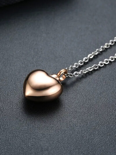 Ketting - Ashanger / Assieraad - Hart roosgoud