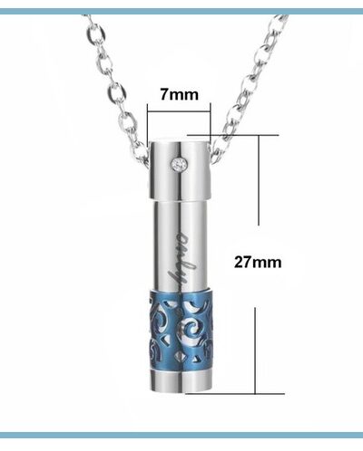 Ketting - Ashanger / Assieraad - Koker Only Love - Mini - Blauw