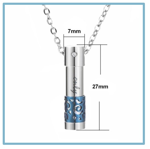 Ketting - Ashanger / Assieraad - Koker Only Love - Mini - Blauw