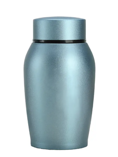 Mini urn rvs blauw kleurig