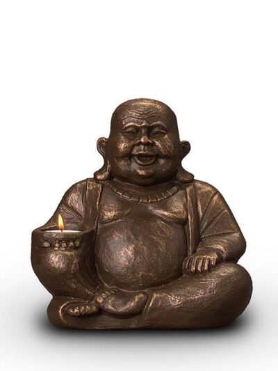 UGK 042 AT Keramische urn brons Boeddha (waxine)