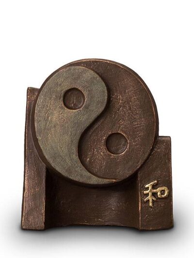 UGK 047 A Keramische urn brons Yin-Yang
