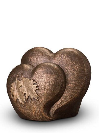 UGK 074 D Keramische Duo urn brons Herfstnevel