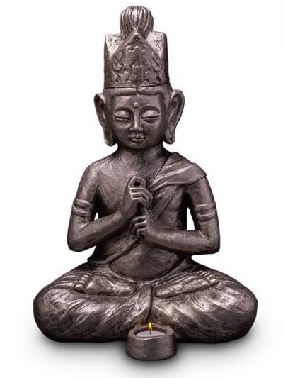 UGKS 302 BT Keramische urn zilver Boeddha Dai Nichi (waxine)